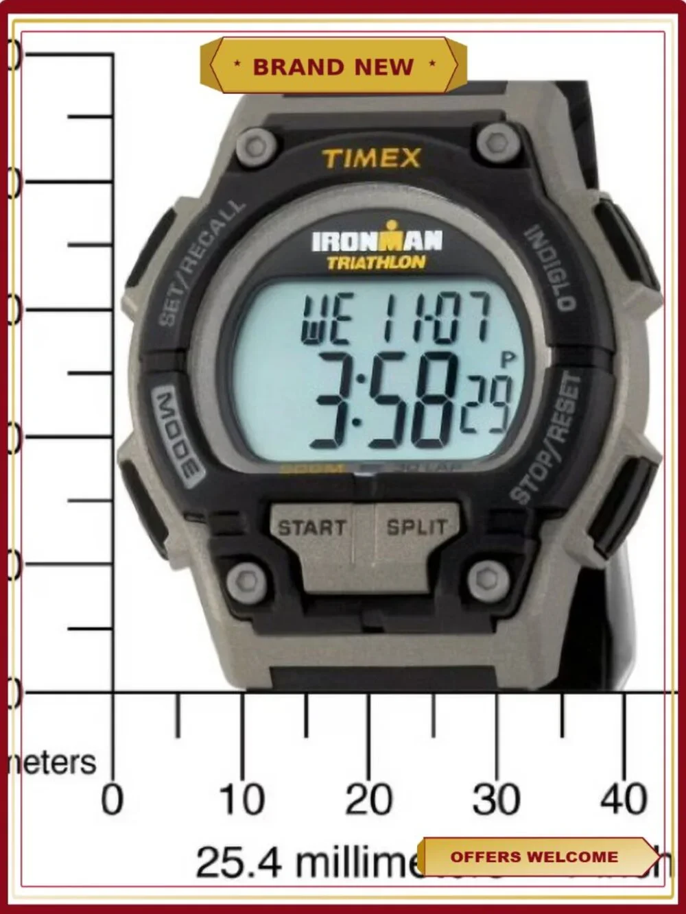 Shock-Resistant Ironman Endure 30 Watch Black Resin Strap